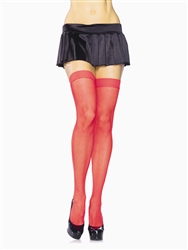 Red Fishnet Thigh Highs