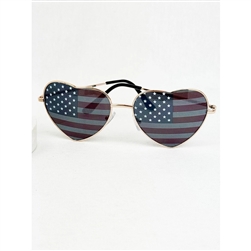 American Flag Heart Shape Sunglasses
