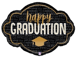 Happy Graduation 36" Shaped Foil Balloon