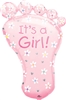 It's A Girl! Foot Shape Mylar Balloon
