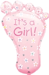 It's A Girl! Foot Shape Mylar Balloon