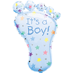 It's A Boy 32 Inch Foot Shaped Foil Balloon