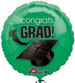 CONGRATS GRAD GREEN MYLAR