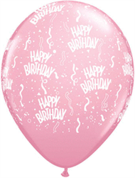 Bday-A-Round Baby Pink Latex Balloons (11 in)