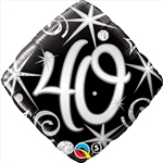 40th Birthday Elegant Sparkle Mylar Balloon