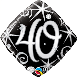 40th Birthday Elegant Sparkle Mylar Balloon