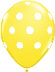 Big Polka Dots Citrine Yellow Latex Balloons (11 in)