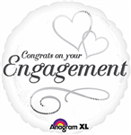 Two Hearts Engagement 18" Foil Balloon