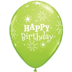 Birthday Sparkles Lime Green Latex Balloons (11 in)