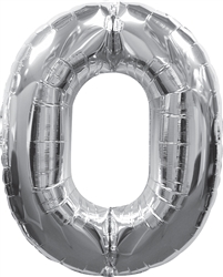 Silver "0" Shaped Mylar Balloon 