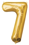 Gold "7" Shaped Mylar Balloon 