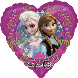 Frozen's Elsa and Anna Heart Shaped Mylar Balloon