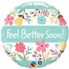 Feel Better Soon Floral Mylar Balloon