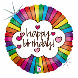 Retro Rainbow Birthday Mylar Balloon