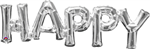 PHRASE "HAPPY" SILVER AIR FILLED