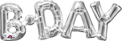PHRASE "BDAY" SILVER AIR FILLED