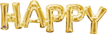 PHRASE "HAPPY" GOLD AIR FILLED