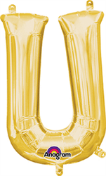 Air Filled Letter (U) Balloon 16in - Gold