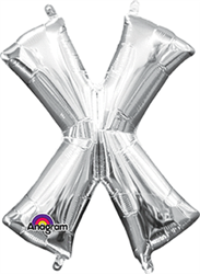 Air Filled Letter (X) Balloon 16in - Silver