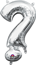 Air Filled Question Mark (?) Balloon 16in - Silver