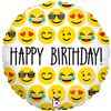 Emoji Happy Birthday 18 inch Foil Balloon
