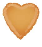 Orange Heart Mylar Balloon