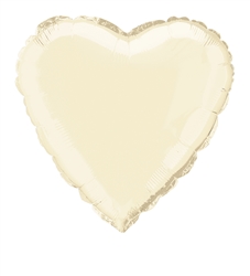 Ivory Heart Mylar Balloon