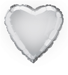 Silver Heart Mylar Balloon