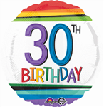 Rainbow Birthday 30 Mylar