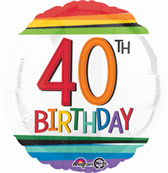 Rainbow Birthday 40 Mylar