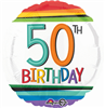Rainbow Birthday 50 Mylar