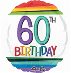 Rainbow Birthday 60 Mylar