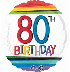 Rainbow Birthday 80 Mylar