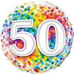 50 Rainbow Confetti Mylar