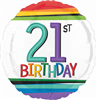 Rainbow 21 Birthday Mylar