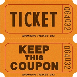 ORANGE DOUBLE KEEP COUPON TICKETS