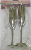 GOLD 6  CHAMPAGNE FLUTE GLASS FAVOR - 2 PACK