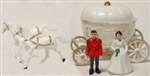 CINDERELLA & PRINCE WITH WHITE COACH AND HORSES