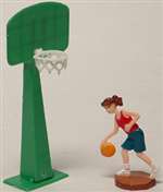 BASKETBALL GIRL WITH HOOP CAKE DECORATION