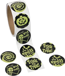 Halloween Glow In the Dark Stickers - 100 Count