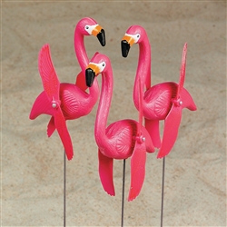 Flamingo Twirling Yard Stakes - 6 Piece Set