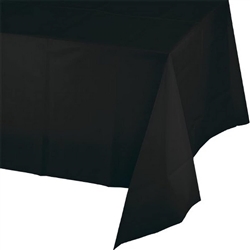 Black Velvet Plastic Table Cover - 54" x 108"
