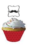 Mustache Madness Cupcake Wrappers With Picks