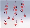 Hearts 24 inch Dizzy Danglers (5 Pack)