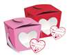 Pink And Red Pint Pails With Heart Window