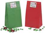 Red And Green Bags With Sticker Seals