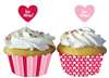 Candy Hearts Cupcake Wrapper With Picks