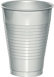Shimmering Silver 12oz Plastic Party Cups - 20 Count