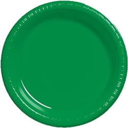 Emerald Green 10" Plastic Plates - 20 Count