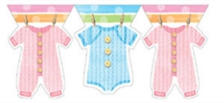 BABY CLOTHES LINE SHAPED BANNER